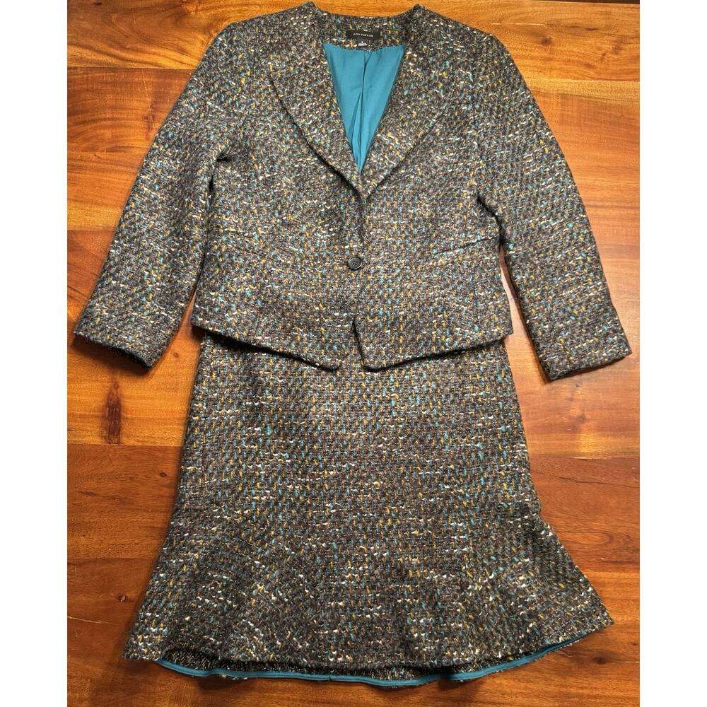 Ann Taylor Women’s Wool Angora Alpaca Blend 2pc Tweed Skirt Suit Sz 6/8